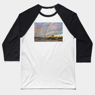 London Skyline With Rainbow Baseball T-Shirt